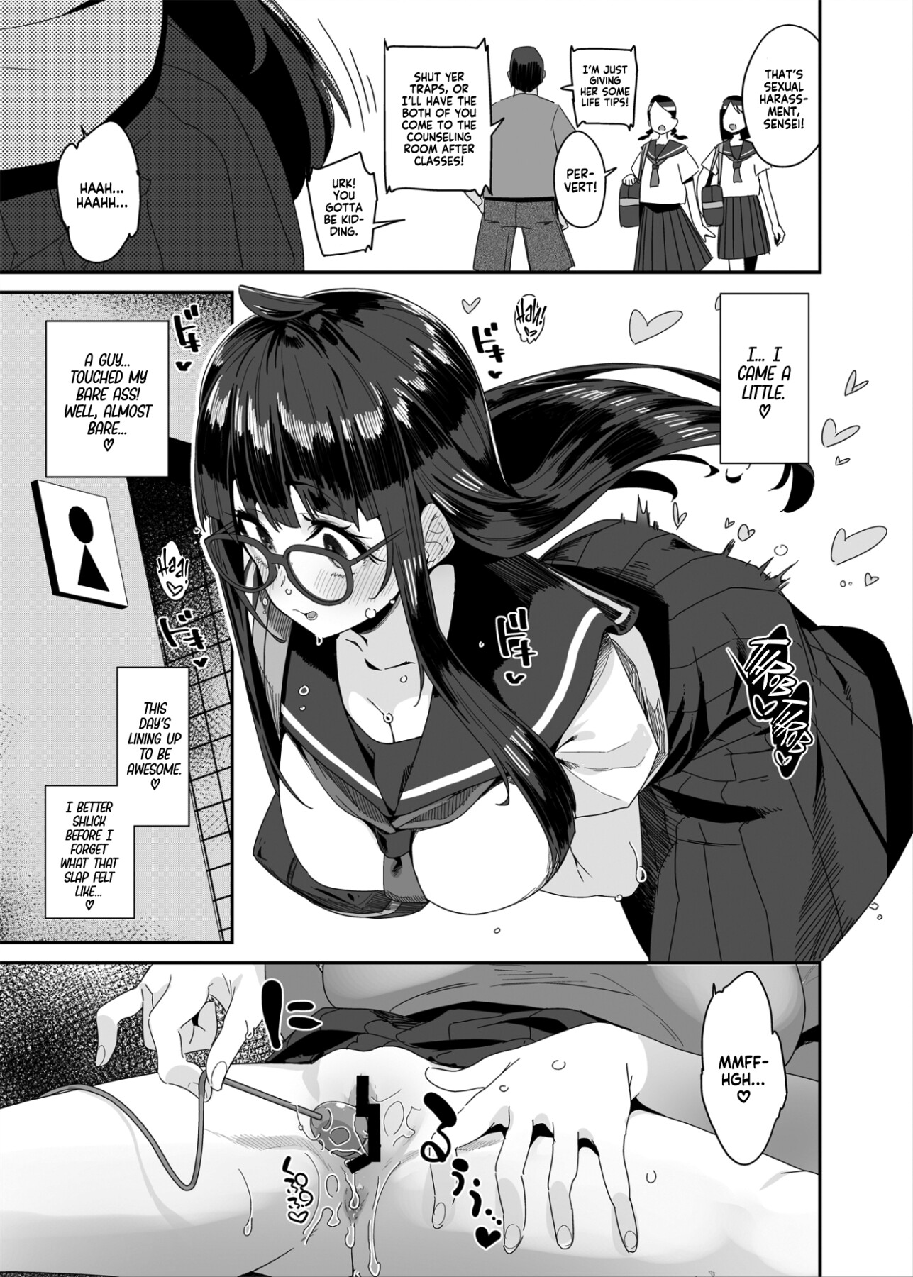 Hentai Manga Comic-The Slutty, Stacked Middle-Schooler Who Shlicks During Class-Read-11